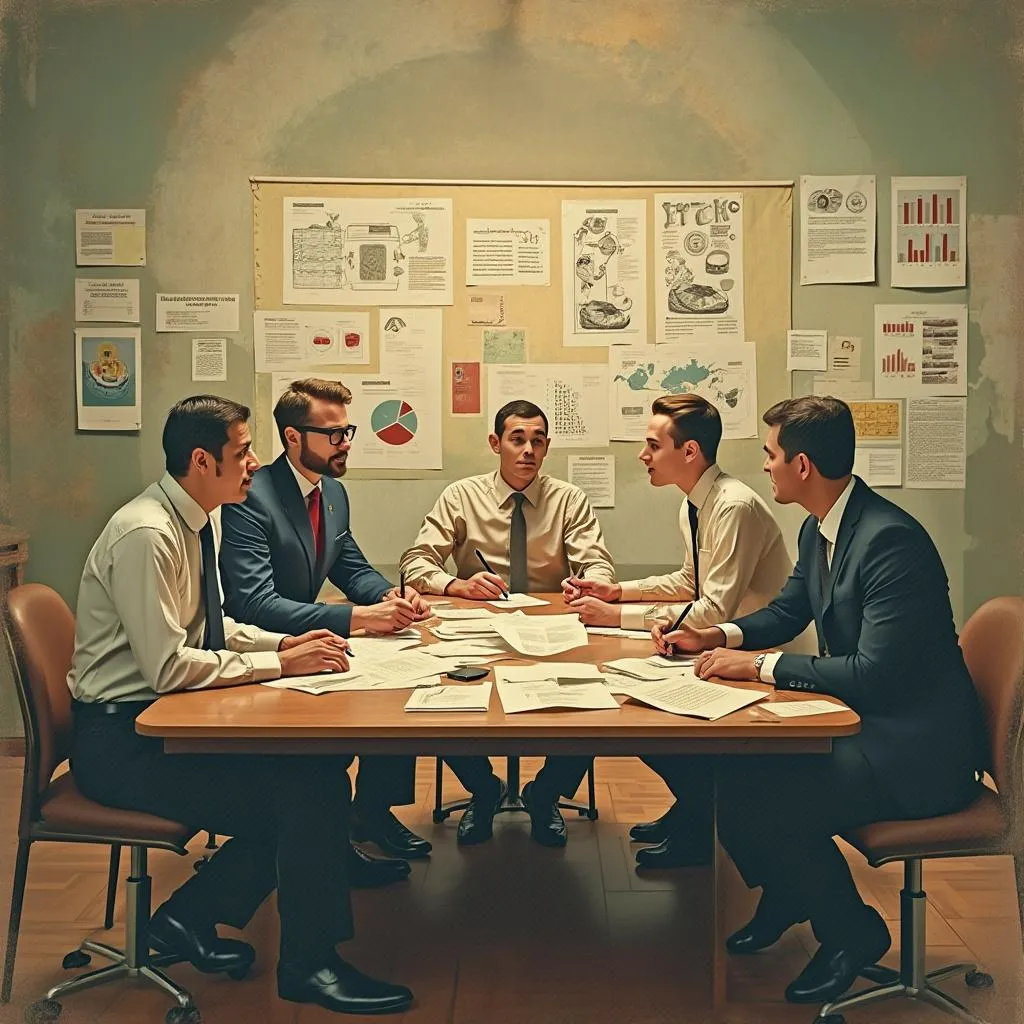Equipo fundador de Dendrologists en una reunión temprana, planificando estrategias.